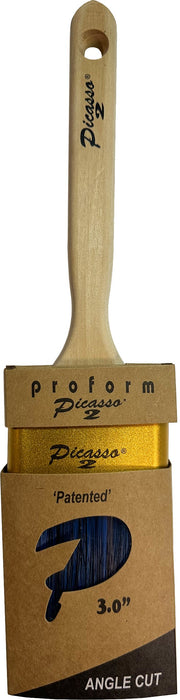 Proform G2-C3.0AS 3" Generation 2 Picasso Standard Handle Angled Cut PBT/Nylon Blended Paint Brush
