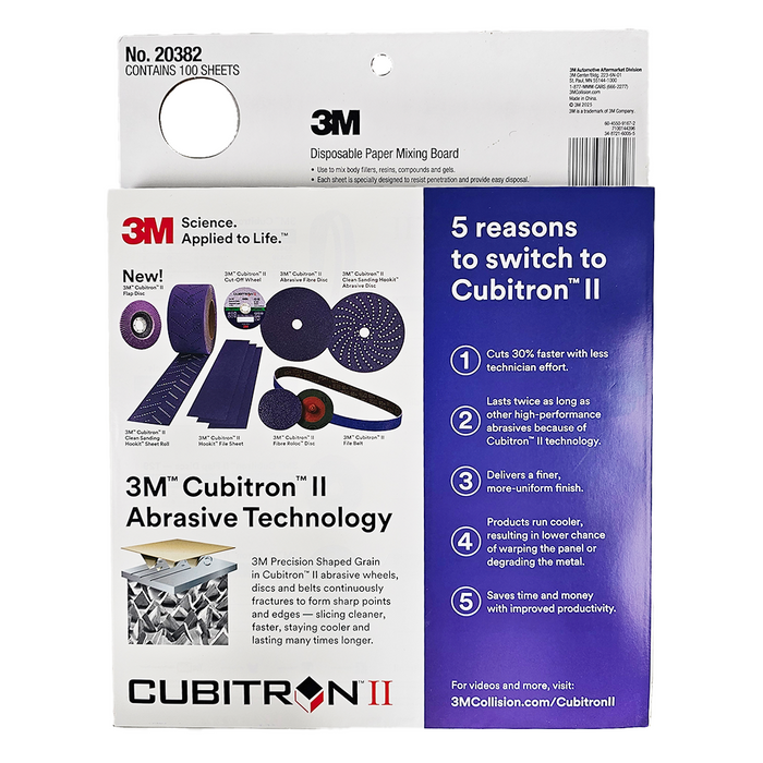 3M 20382 Disposable Paper Mixing Board (100 Sheets)