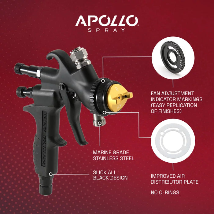Apollo HVLP Turbine AtomiZer BLACK EDITION with Gravity Cup