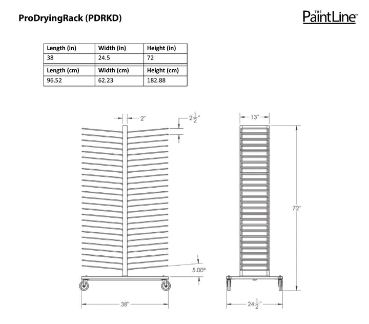 PaintLine PDRKD 50-Shelf Mobile Pro Drying Rack