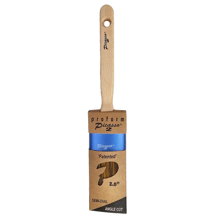 Proform G2-PIC1-2.0 2" Generation 2 Picasso Standard Handle Oval Angled PBT/Nylon Blended Paint Brush