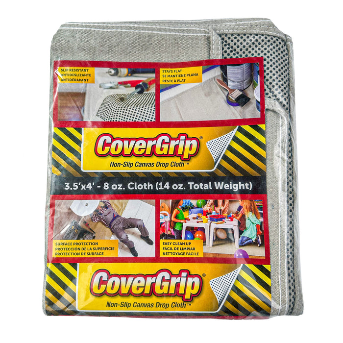 CoverGrip 35408 3.5' x 4' 8oz Non-Slip Quick Drop Cloth