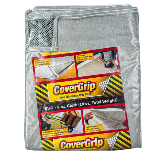 CoverGrip 005808 5' x 8' 8oz Non-Slip Safety Drop Cloth