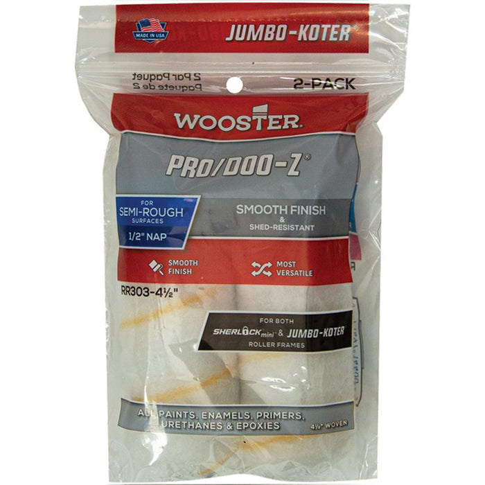 Wooster RR303 Jumbo-Koter Pro/Doo-Z 1/2" Nap Mini Roller Cover 2Pk