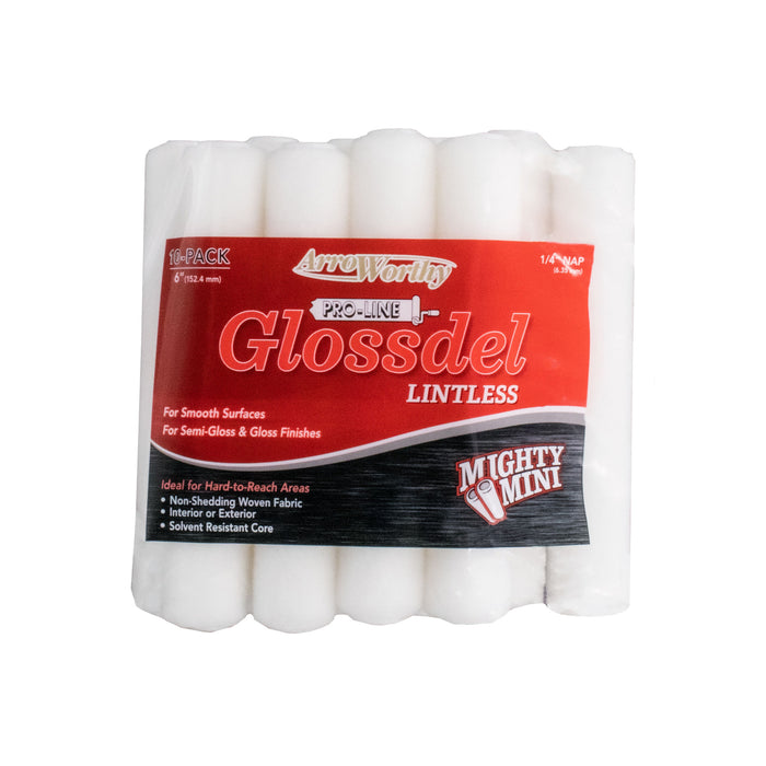 ArroWorthy Glossdel 6.5-GL2CK 6-1/2" x 1/4" Nap Lintless Mini Roller Covers (10pk)