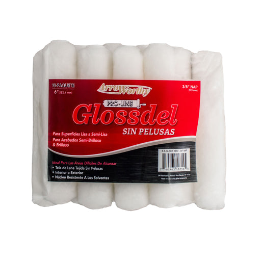 ArroWorthy Glossdel 6.5-GL3CK 6-1/2" x 3/8" Nap Lintless Mini Roller Covers (10pk)