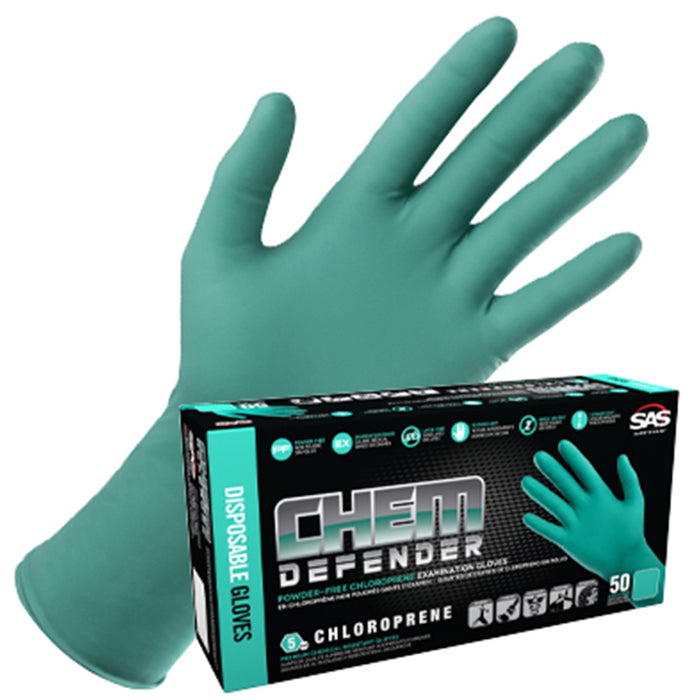 SAS 5mil Chem-Defender Disposable Gloves w/12" Cuff (50pk)