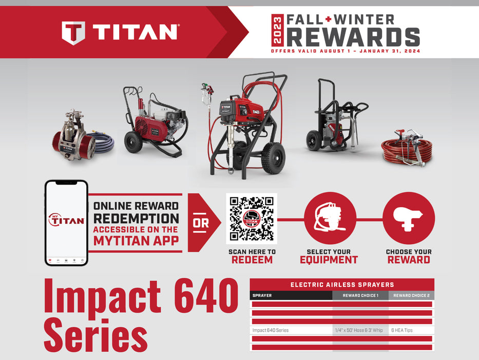 Titan Impact 640 3300 PSI Skid Electric Airless Paint Sprayer 805-002