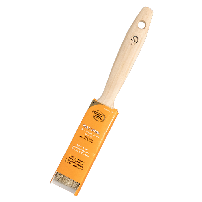 Merit Pro 100% White Bristle Beavertail Handle Brush