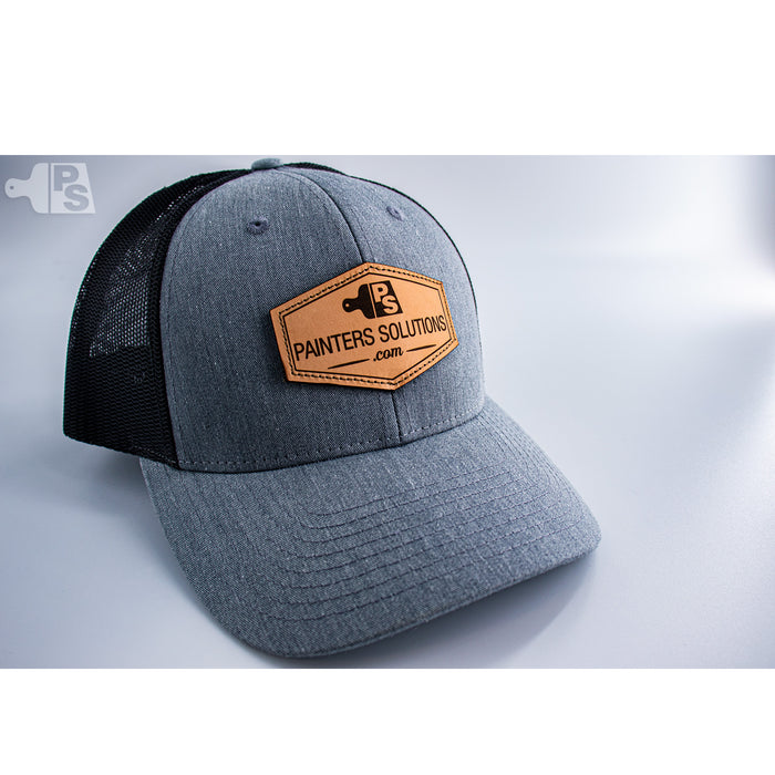 Painters Solutions Retro Trucker Hat w/ Leather Patch Denim/Black