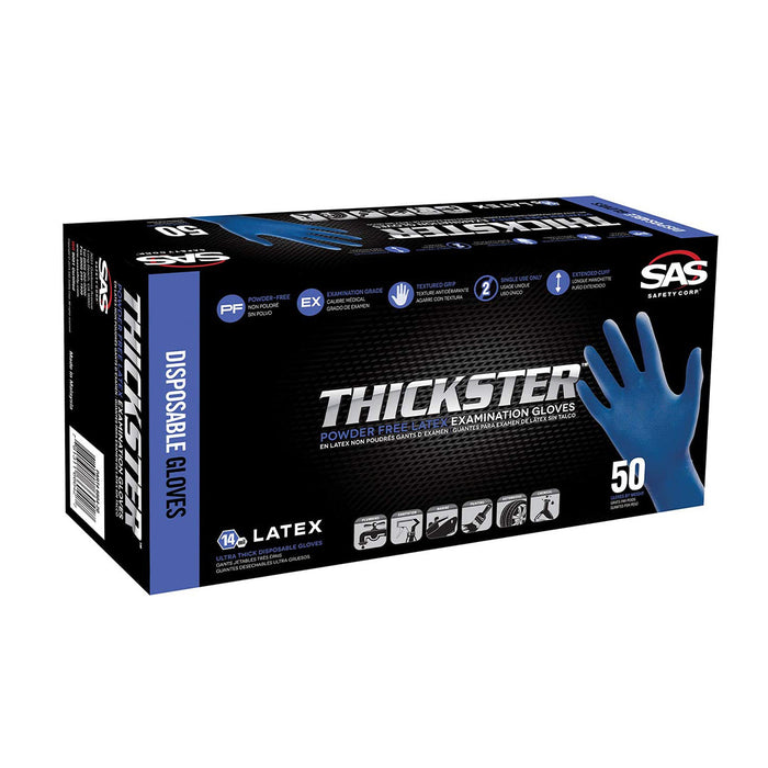 SAS 6604-20 Thickster Powder Free Exam Grade Latex Disposable Gloves - X-Large - 50/Box