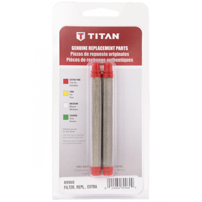 Titan 0089960 Extra-Fine 180 Mesh Red Airless Spray Gun Filter (2pk)