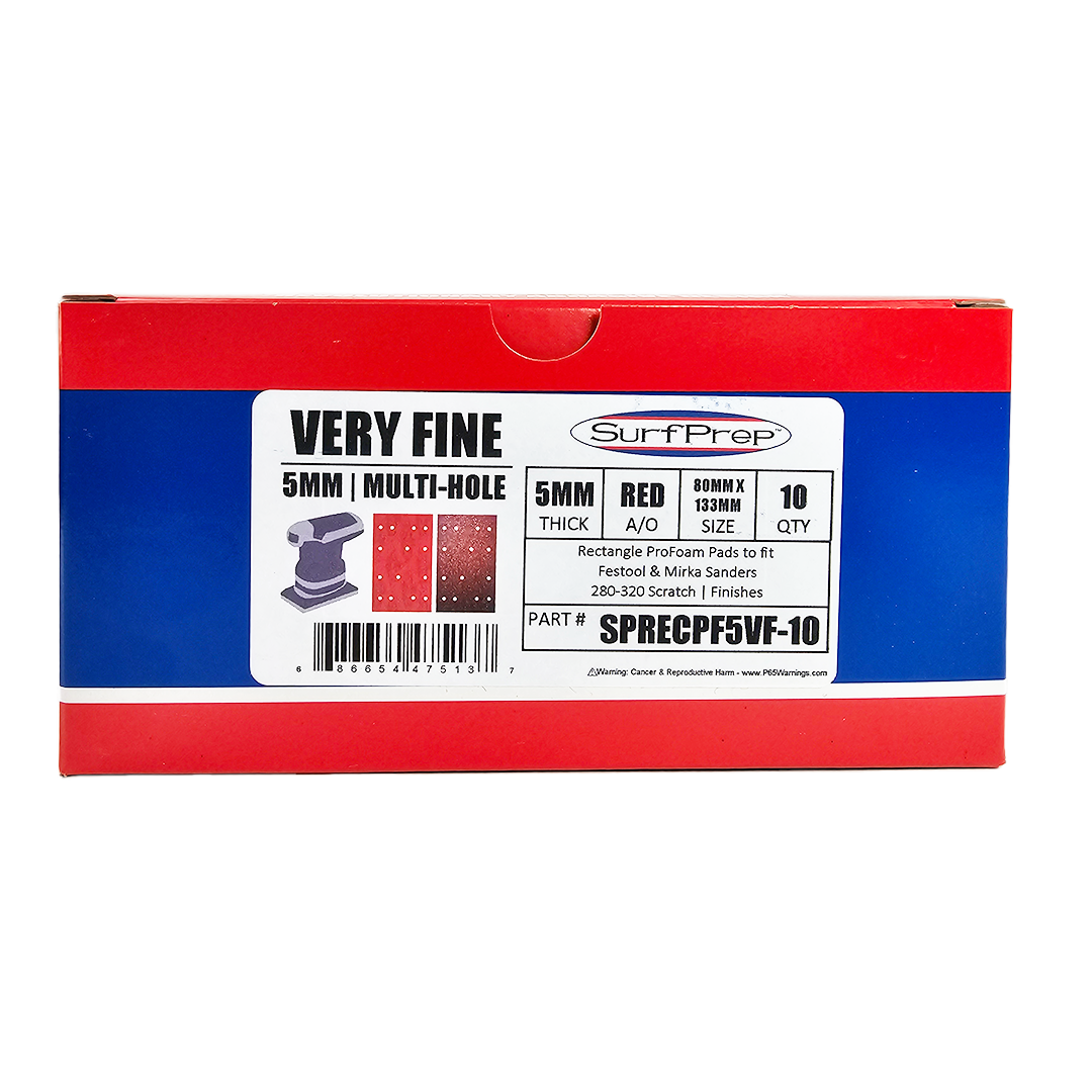 SurfPrep Rectangle Sander ProFoam Pads 5mm for Mirka & Festool (10 PAC