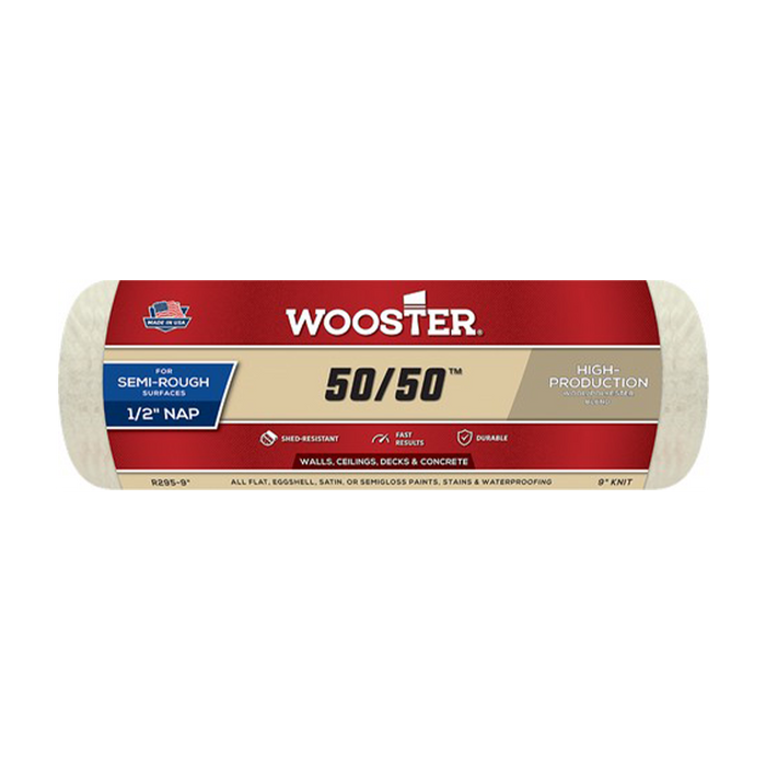 Wooster R295 9" 50/50 1/2" Nap Roller Cover