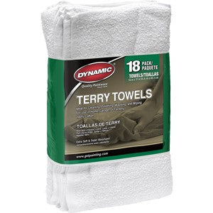 Dynamic 00811 14" x 17" White Terry Towel 18Pk