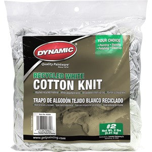Dynamic 64250 #2 2Lb Bag Recycled White Cotton Knit Wiping Cloth