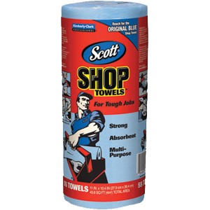 Scott 75130 Blue Shop Towels Roll 55 Sheets