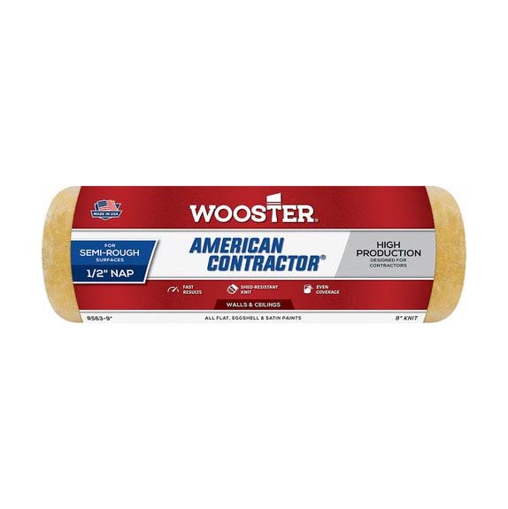 Wooster R563 9" American Contractor 1/2" Nap Roller Cover