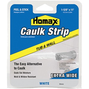 Homax 34040 1-5/8" x 11' White Tub & Wall Fixture Caulk