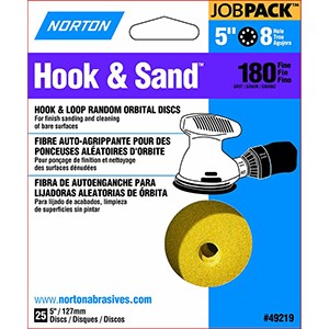 Norton 49219 5" P180 8 Hole Hook & Loop Disc 25Pk