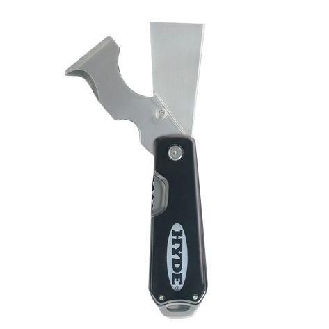 Hyde 06940 5-in-1 Stainless Steel Dual Blade Folding Painter's Tool & 1-1/2" Flex Knife - solo
