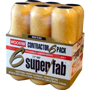 Wooster R750 9" Super/Fab 1/2" Nap Roller Cover (6 PACK)