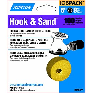 Norton 49222 Hook & Sand A290 AO Medium P100 Grit Paper H&L Vacuum Disc 5"