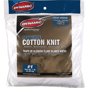 Dynamic 00035 #1 1Lb Bag New White Cotton Knit Wiping Cloth Rags