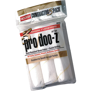Wooster RR723 9" Pro/Doo-Z 3/8" Nap Roller Cover 3Pk - solo