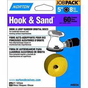 Norton 49224 5" P60 8 Hole Hook & Loop Disc (25 PACK)