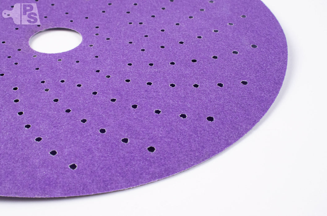 3M 31482 Cubitron II Hookit Clean 6in Sanding Abrasive Disc, 240+ grade, 50 PACK - close up 1