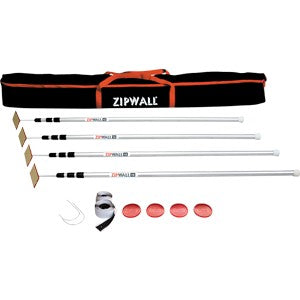 ZipWall SLP4 Pack Contains 4 - 12Ft Poles 1 Standard AZ2 Zipper & 1 CB1 Carry Bag