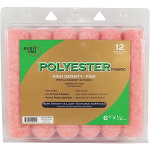 Merit Pro 00152 6-1/2" Pink Polyester 1/2" Nap Mini Roller 12Pk - solo