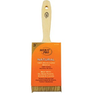 Merit Pro 100% White Bristle Beavertail Handle Brush