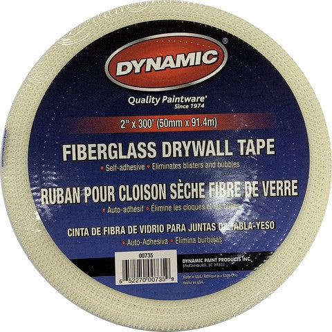 Dynamic 00735 2" x 300' Self Adhesive Mesh Drywall Tape - White