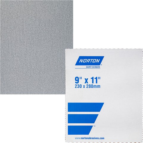 Norton 87398 9" x 11" 220B Durite Open Coat Paper Sanding Sheet Bulk - 100Pk
