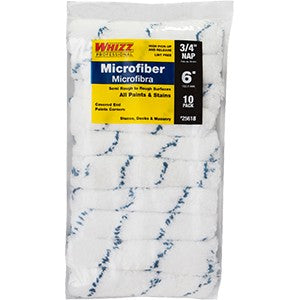 Whizz 25618 6" Microfiber Blue Stripe 3/4" Nap Mini Roller 10Pk