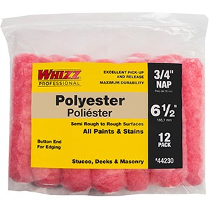 Whizz 44230 6-1/2" Pink Polyester 3/4" Nap Mini Roller 12Pk