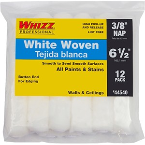 Whizz 44540 6-1/2" White Whizzflex Woven 3/8" Nap Mini Roller 12Pk