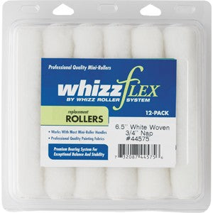 Whizz 44575 6-1/2" White Whizzflex Woven 3/4" Nap Mini Roller 12Pk