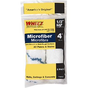 Whizz 74013 4" Xtrasorb Microfiber Blue Stripe 1/2" Nap Mini Roller 2Pk
