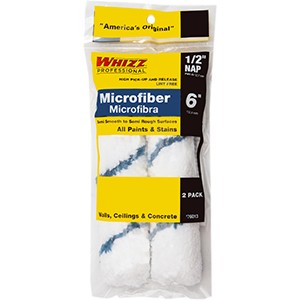 Whizz 76013 6" Xtrasorb Microfiber Blue Stripe 1/2" Nap Mini Roller 2Pk