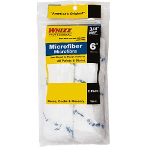 Whizz 76018 6" Xtrasorb Microfiber Blue Stripe 3/4" Nap Mini Roller 2Pk