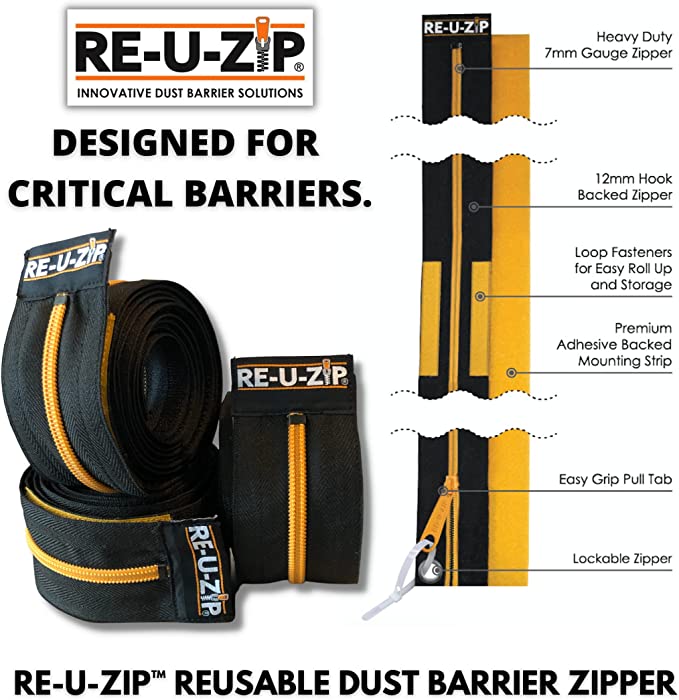 RE-U-ZIP Heavy-Duty Reusable Dust Barrier Zipper | Starter Kit - description 3