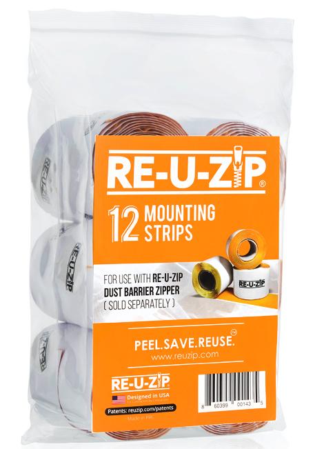 RE-U-ZIP Mounting Strips 12 Pack - solo