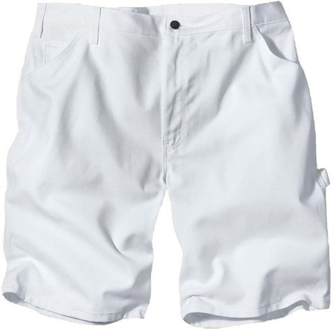 Dickies WR833WH Mens White Twill Painters Shorts 13\